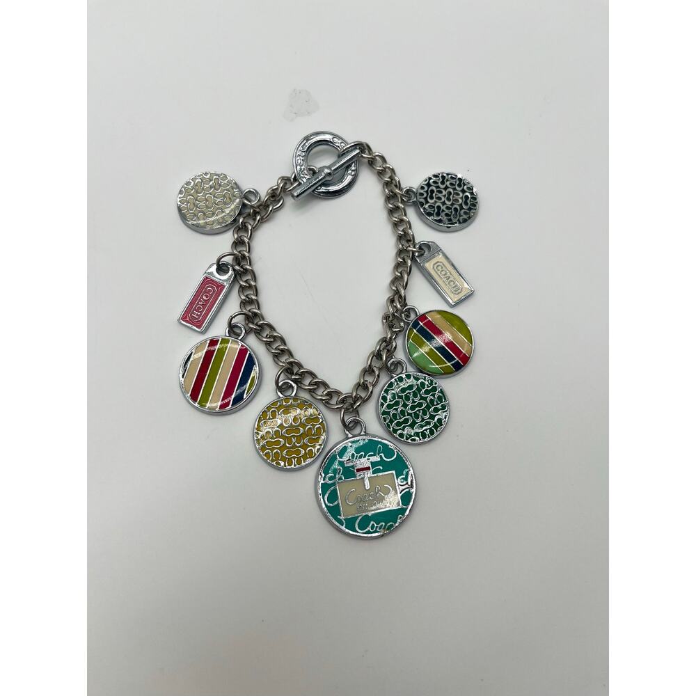 COACH Y2K VINTAGE Charm Bracelet with 9 Pieces, Silver - Picture 4 of 10